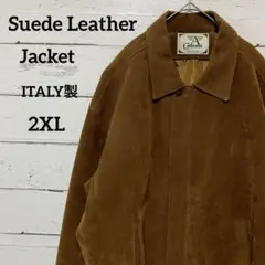 【美品】スエードレザーブルゾンジャケットユーロ古着vintage イタリア製