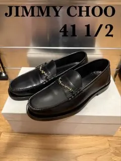 ジミーチュウ✨️ スタッズ メンズ ローファー ブラック 41 1/2