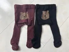 【美品】GAPブラナンベア くまさんケーブルニットタイツ0-12M 2色セット