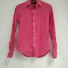良品✨️ラルフローレン ポロ ゴルフ 女性　長袖シャツ XS〜S 赤系ストライプ