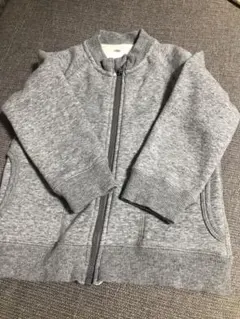 グレー ジップアップ スウェットパーカー