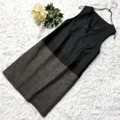 エスピエ ESPIE ノースリーブワンピース【36/S】ラメ切替 黒×ブロンズ系のサムネイル