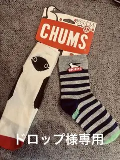 CHUMS キッズソックス ペンギン柄 ストライプ