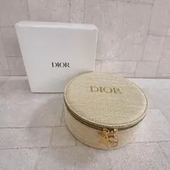 【美品】ディオール☆ゴールド 円形バニティーポーチ 星型ロゴチャーム付き　836