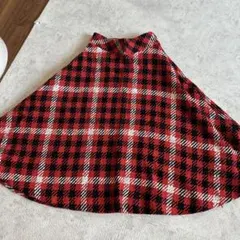 DEICY 赤チェック柄 フレアスカート