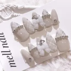 3727 ネイルチップ 量産型 ワンホン フレンチガーリー 韓国 地雷 オーダー