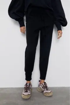 ZARA ニットジョガーパンツ ブラックS