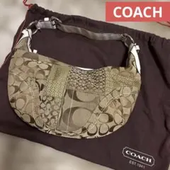 美品！COACH コーチ　ショルダーバッグ パッチワーク　三日月