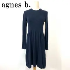 agnes b. 亞妮絲貝 針織洋裝 藏青色 B2223