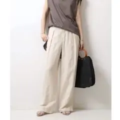 【Spick and Span】リネンレーヨン テーパードパンツ
