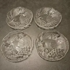 曽我ガラス フルーツ柄 丸皿4点
