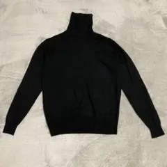 【洋服の青山】ブラック ウール100％ タートルネックセーター Mサイズ★