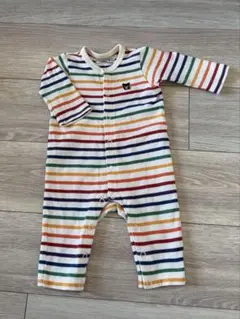 DOUBLE.B ストライプロンパース 70