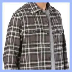 メンズ フランネルシャツ 長袖 ブラウン