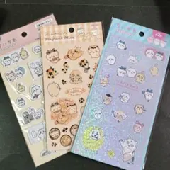 ちいかわ　ぷくっとシール　和紙素材シール　キラキラシール３点セット