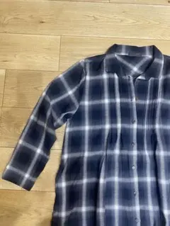 古着　ネルシャツ　グレー　ホワイトチェック 長袖シャツ　オンブレー　ヴィンテージ