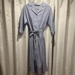 千*里様 ブルー シャツワンピース ベルト付き YECCA VECCA