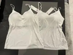 新品タグ付きGUスタイルドライブラフィールキャミソール　Ｌ　白　2枚セット