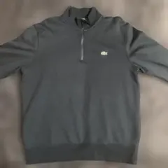 LACOSTE ハーフジップ スウェット ブラック　最終セールのサムネイル
