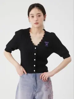 【新品】リリーブラウン　レースニットカーディガンのサムネイル
