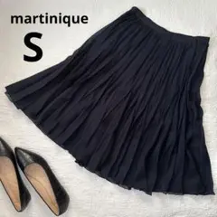 martinique プリーツスカート 濃紺 ひざ丈　Sサイズ 上品　きれいめ