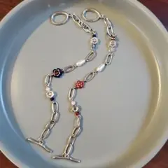 ブレスレット　チェーン　ビーズ　パール　バンドメイド