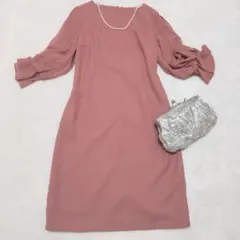 【値下げ】【未使用】ピンク ワンピース フォーマル　パーティー　お呼ばれ　膝丈