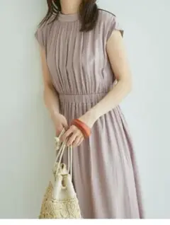 VIS フレンチスリーブワンピース