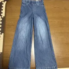 H&M デニムブルー ワイドパンツ