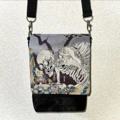 ガシャ髑髏 ハンドメイド ボディーバッグ 和柄 相馬の古内裏 浮世絵