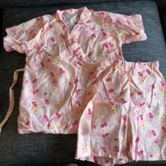 金魚柄　ピンク　甚平　90cm