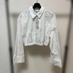 ZARA ホワイト クロップドシャツ Mサイズ