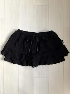 レース ミニスカート インナーパンツ付き ブラック　150