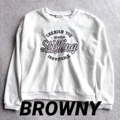 BROWNY ウィゴー カレッジ風英字ロゴ 起毛スウェット トレーナー