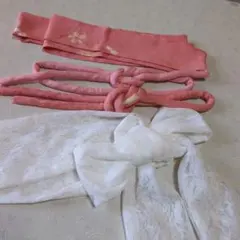 七五三７歳正絹帯揚げ帯締めとレース生地のしごき