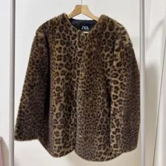 ZARA ヒョウ柄ファーコート Mサイズ