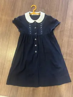 極美品 ファミリア ワンピース 濃紺 110 お受験