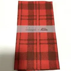 カリタ　手ぬぐい　赤チェック 手ぬぐい てぬぐい
