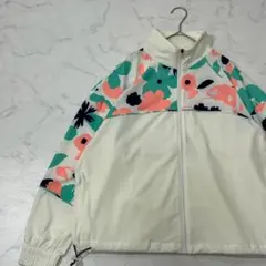 New Balance 切替 ロゴ 花柄 プリント フルジップ ジャンパー M