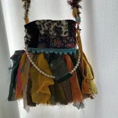 チャイハネ Amina ハンドメイド パッチワーク フリロミニショルダーバッグのサムネイル