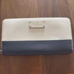 kate spade 長財布 アイボリー/ネイビー