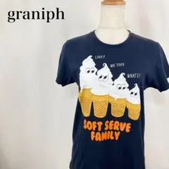 グラニフ　クルーネック　ソフトクリーム　アイス柄　ポップ　半袖Tシャツ 5266