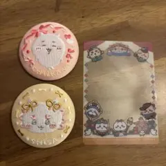 刺繍缶バッジ2 ちいかわ　シーサー　ちいぽけ1周年記念クリアカード　POPUP