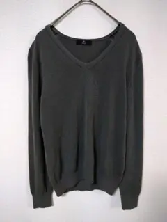 イネド　ニットカットソー　レディースM相当　カーキ色　薄手生地　キュプラ