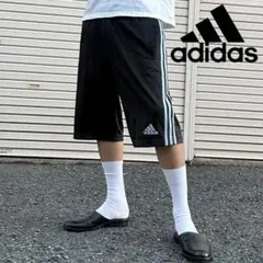 00s adidas 万国旗タグ 3ストライプ トラック ハーフパンツ 水色のサムネイル