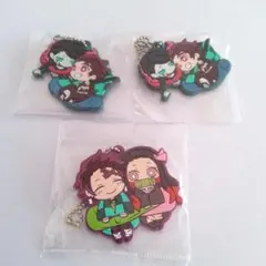 竈門炭治郎　竈門禰豆子　魘夢　鬼滅の刃 キャラばんちょうこう　ラバーマスコット