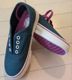 Vans グリーンネイビーxパープル 19cm スリッポン キッズ