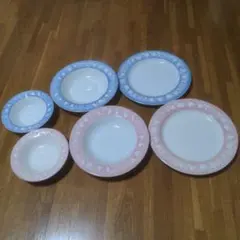 未使用に近い フルーツ模様の食器セット 6枚