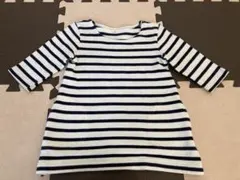 無印良品　7分袖ボーダーチュニック　90