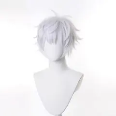 コスプレ ウィッグ 五条悟 にじさんじ 葛葉 ショート ウィッグ ホワイト 短髪